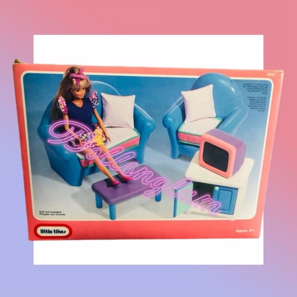 Vintage Little Tikes Barbie Just My Size 📺 Living Room - Picture 15 of 16